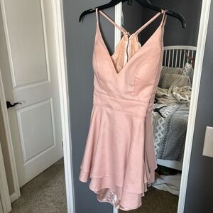Hebeos Pink Satin Dress